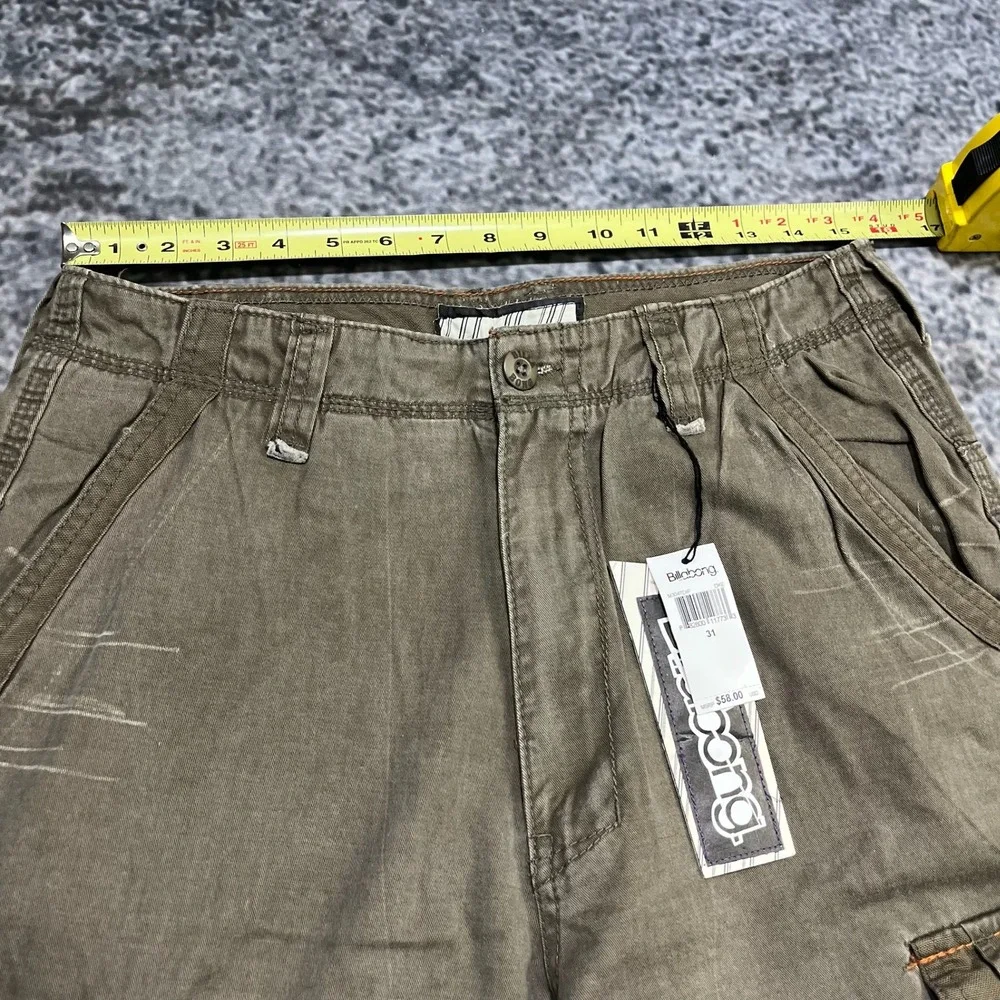 NWT Billabong Cargo Pants 31x30‎ Brown Baggy Wide Leg Surf Skater Vintage Y2K